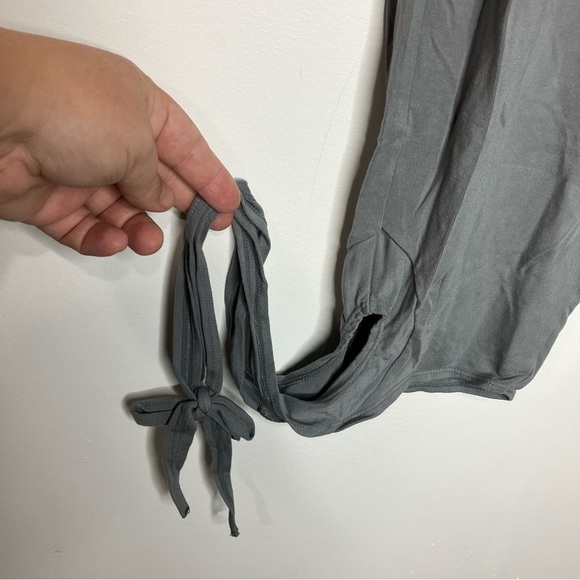 Senita athletics criss cross‎ tie leggings ballet leggings size medium gray - Picture 5 of 8